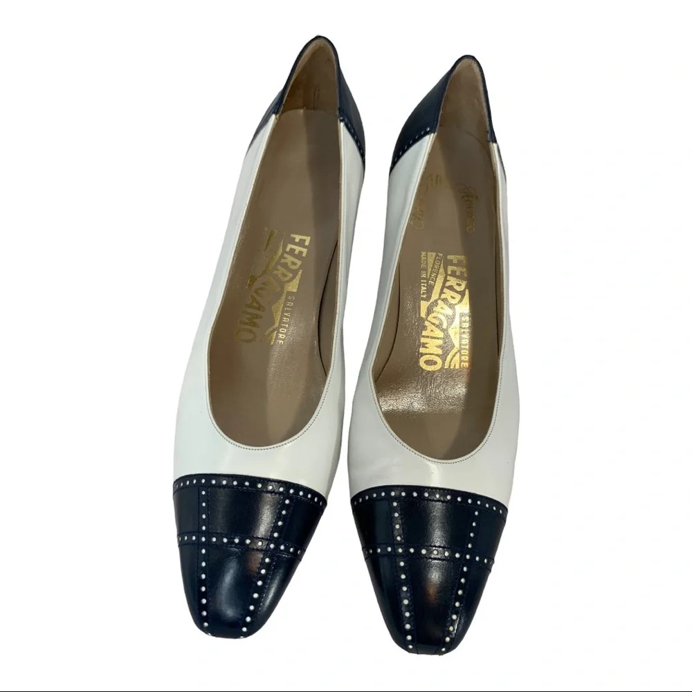 Salvatore Ferragamo Black and White Heels - Picture 11 of 11